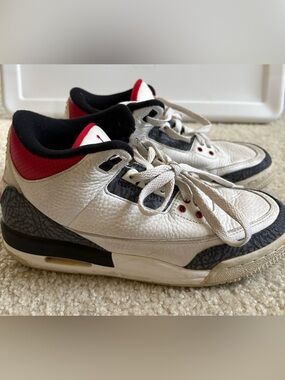 Nike Kids White, Red & Black Retro Basketball Sneakers